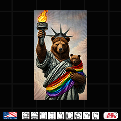 Design Bear Statue Of Liberty Pride Shirt