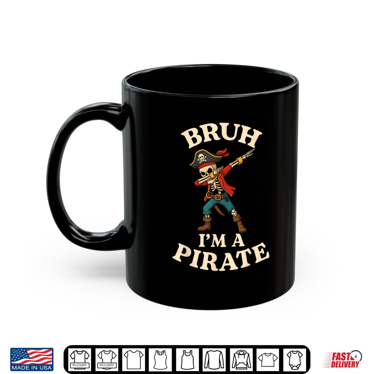 Bruh I’M A Pirate Dabbing Skull Lazy Halloween Costume Shirt