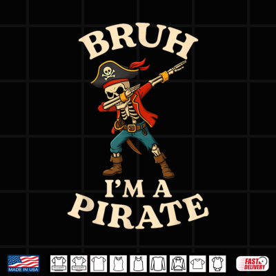 Design Bruh Im A Pirate Dabbing Skull Lazy Halloween Costume Shirt