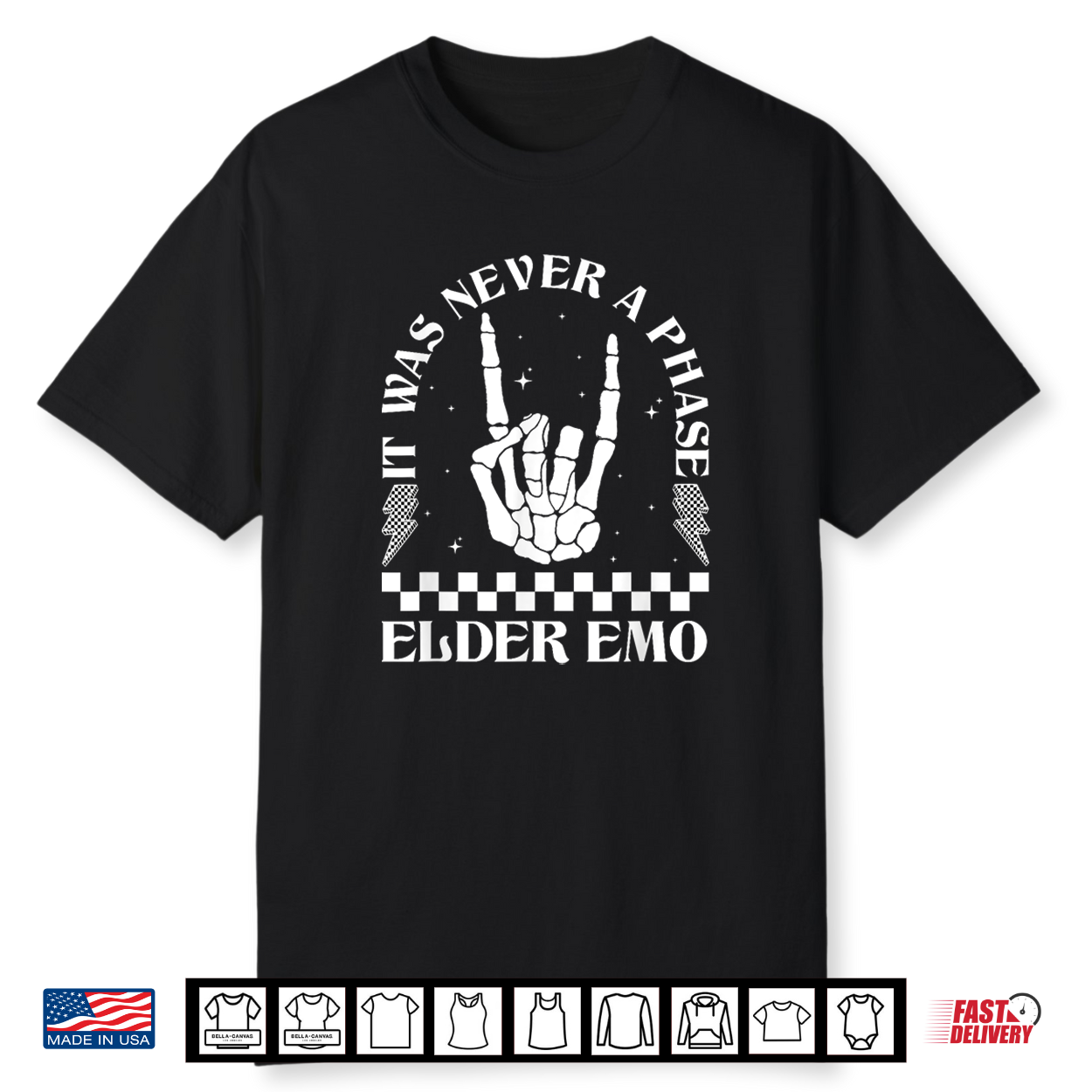 Elder Emo Club It Was Never A Phase Goth Emo Music Shirt