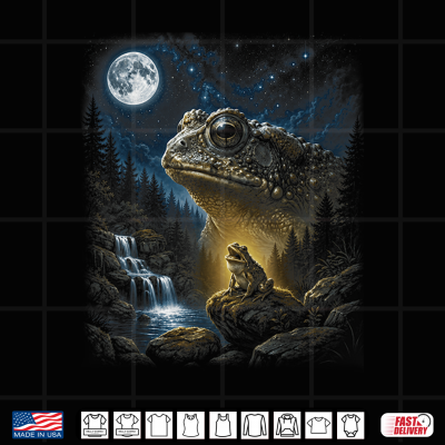 Frog Howling At Moon 90'S Retro Nature Forest Animal Shirt 4 Design Frog Howling At Moon 90s Retro Nature Forest Animal Shirt