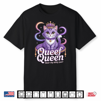 Funny Purple Queen Cat Dirty Joke Kitty Purr Rude Cat Meme Shirt