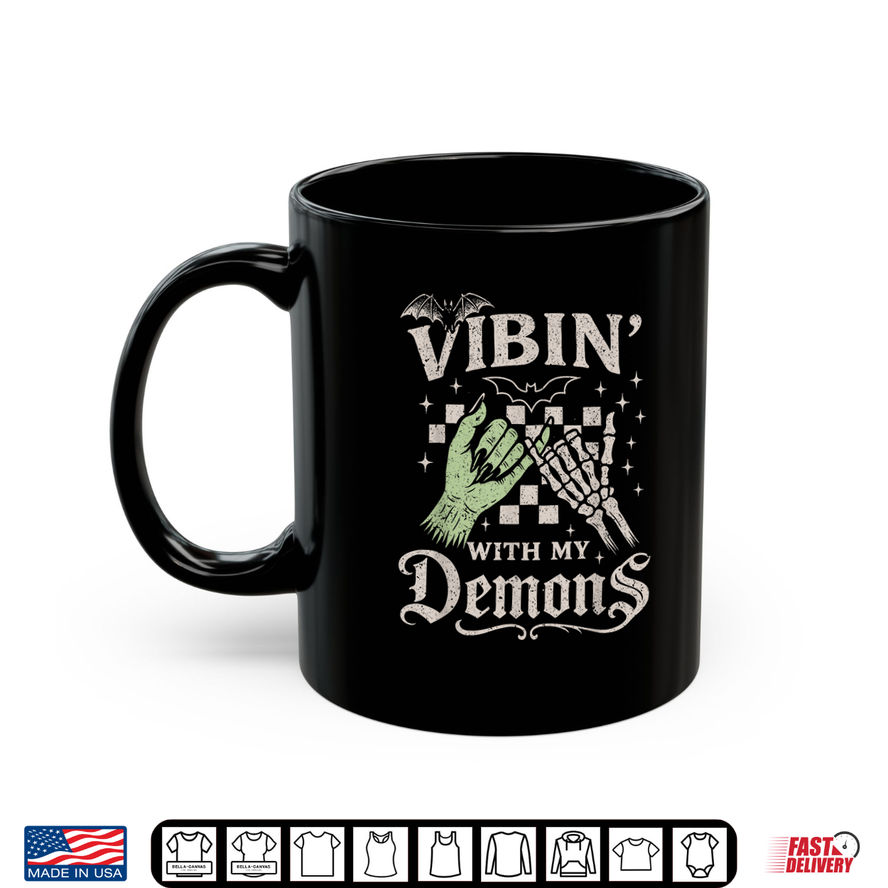 Funny Retro Vibin With My Demons Skeleton Spooky Halloween Shirt Funny Retro Vibin With My Demons Skeleton Spooky Halloween Shirt