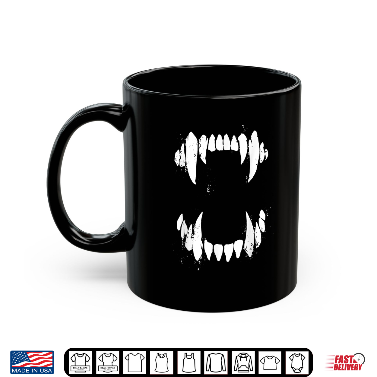 Halloween Horror Wolf Dog Vampire Monster Teeth Costume Shirt