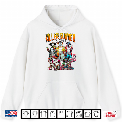 Hoodie Horror Summer Vibes Funny Halloween Summerween Beach Shirt 1
