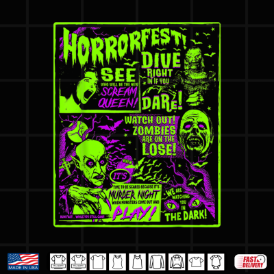 Design Horrorfest Halloween Movie Poster Old Time Horror Shirt