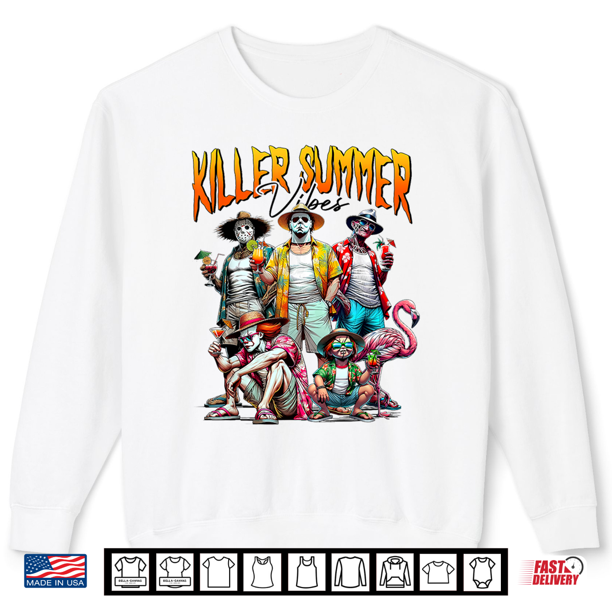 Horror Summer Vibes Funny Halloween Summerween Beach Shirt