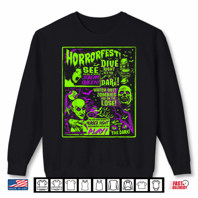 Sweatshirt Horrorfest Halloween Movie Poster Old Time Horror Shirt 1
