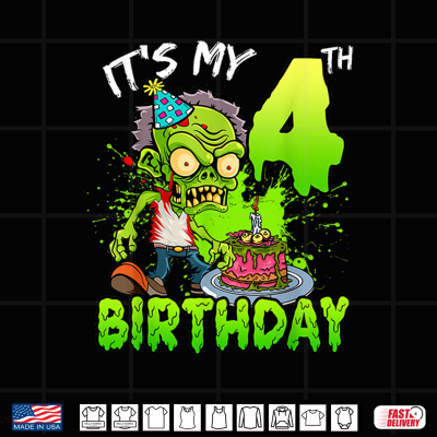 Design Its My 4th Birthday Zombie Lover Shirt