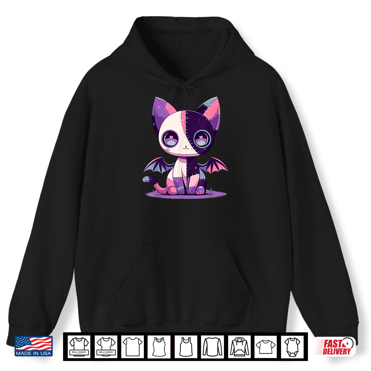 Kawaii Pastel Goth Creepy Cute Witchy Zombie Patchwork Cat Shirt Kawaii Pastel Goth Creepy Cute Witchy Zombie Patchwork Cat Shirt