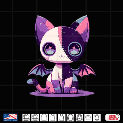 Kawaii Pastel Goth Creepy Cute Witchy Zombie Patchwork Cat Shirt 4 Design Kawaii Pastel Goth Creepy Cute Witchy Zombie Patchwork Cat Shirt