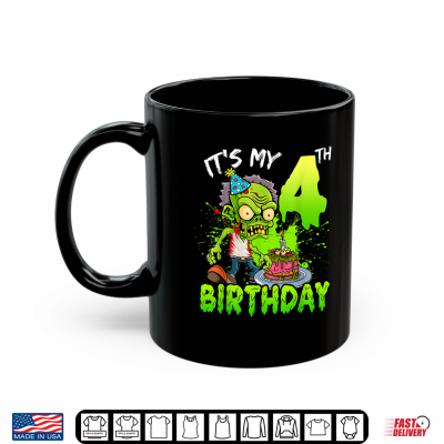 Mug Its My 4th Birthday Zombie Lover Shirt 1