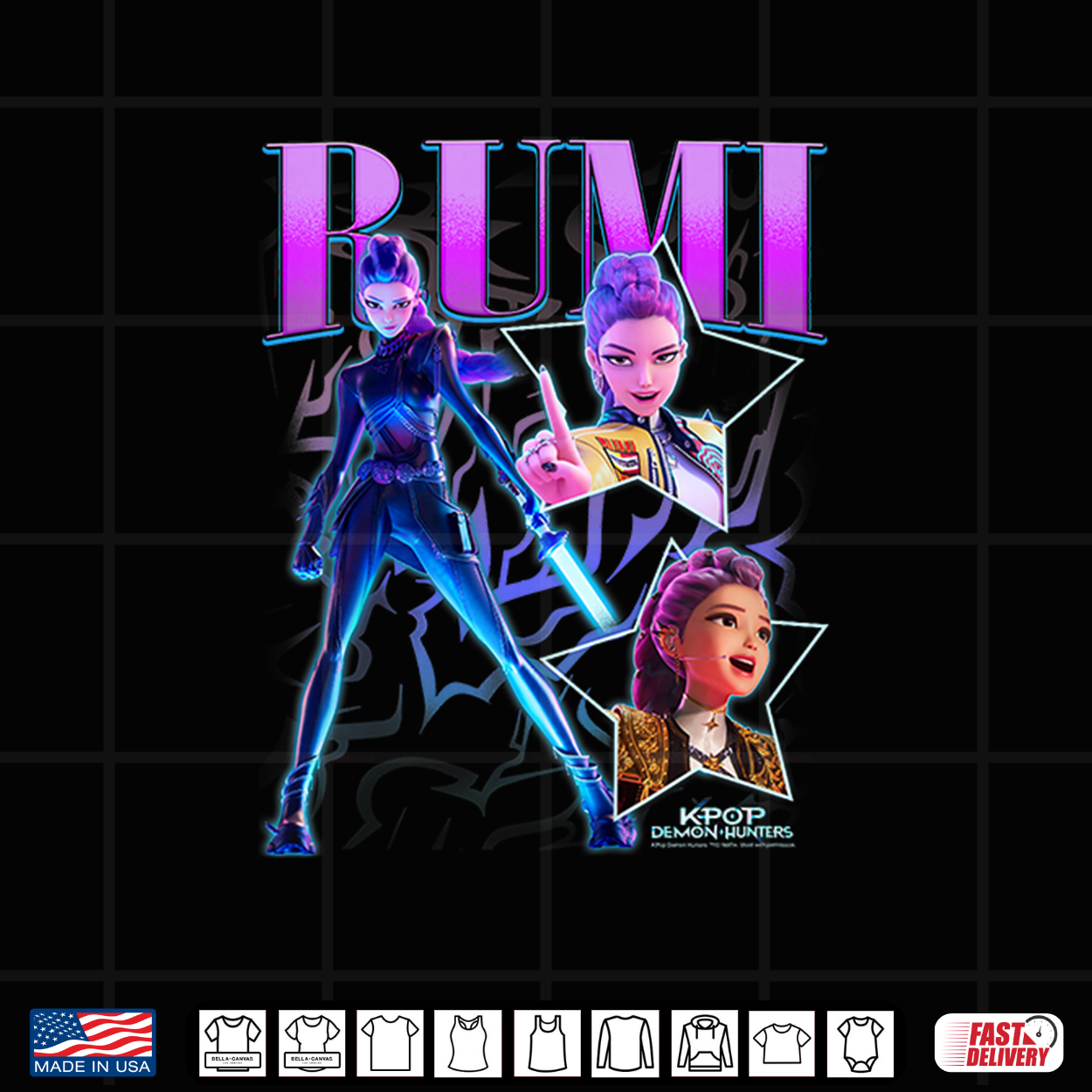 Kpop Demon Hunters Halloween Rumi Showcase Y2K Style Poster Shirt