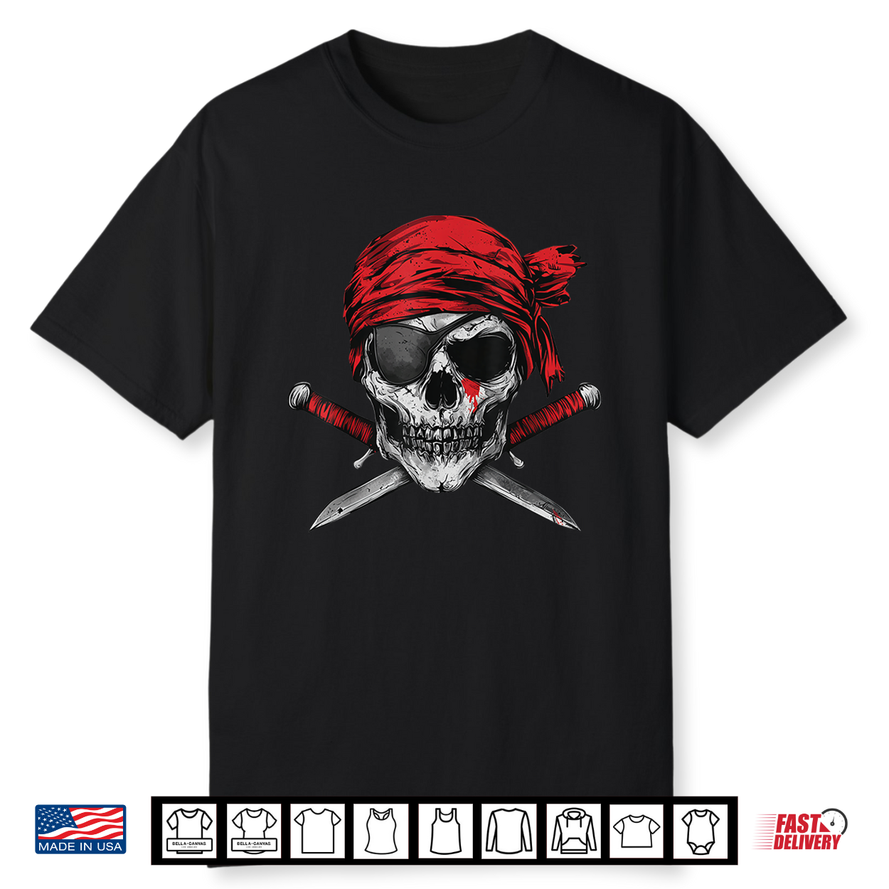 Pirate Flag Skull And Crossbones Skeleton Halloween Shirt Pirate Flag Skull And Crossbones Skeleton Halloween Shirt