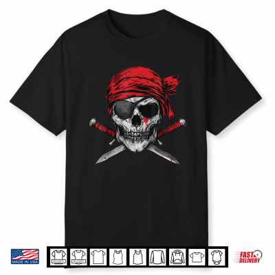Pirate Flag Skull And Crossbones Skeleton Halloween Shirt