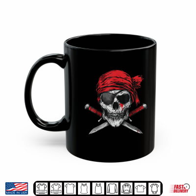 Mug Pirate Flag Skull And Crossbones Skeleton Halloween Shirt 1