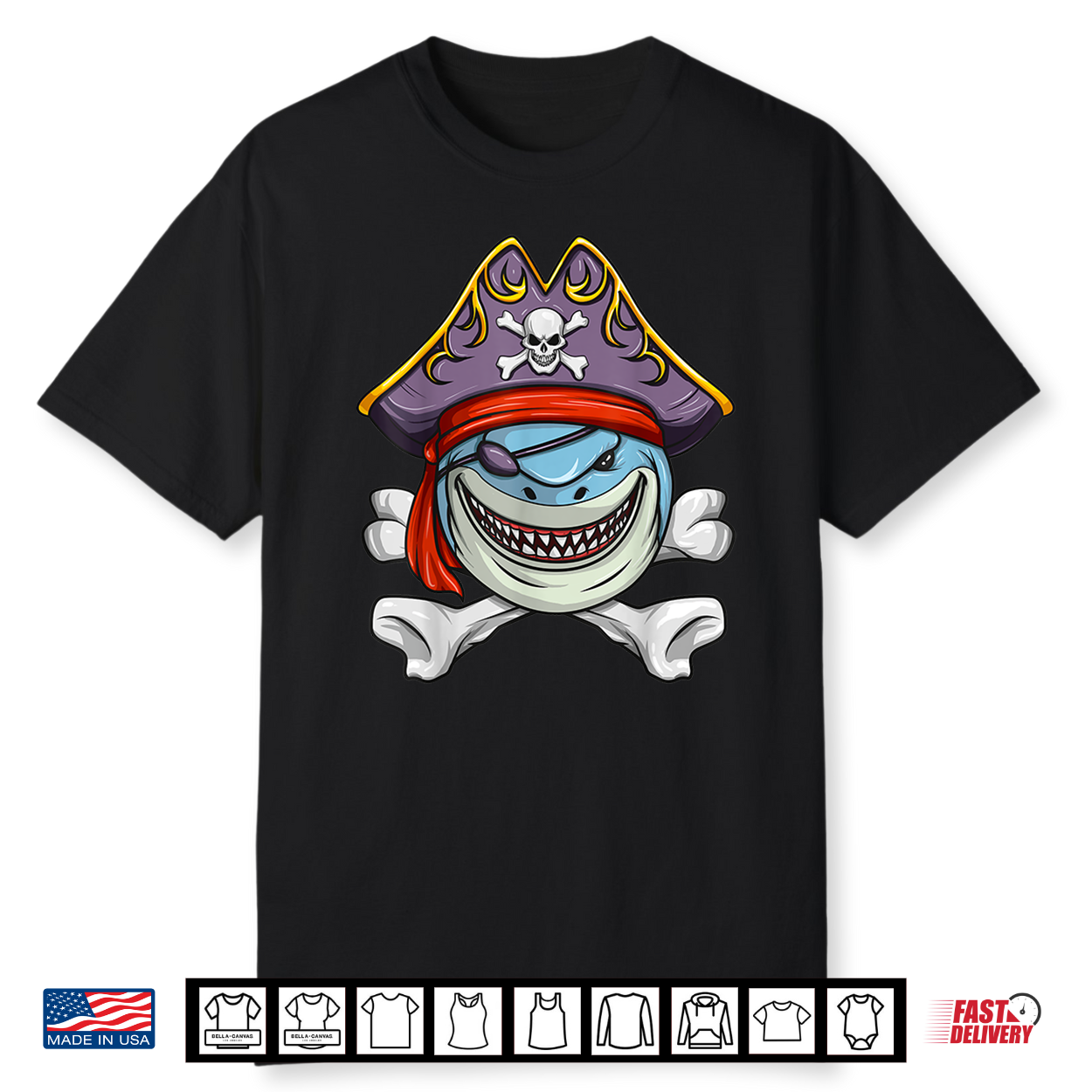 Pirate Shark Funny Cross Bones Halloween Costume Shirt Pirate Shark Funny Cross Bones Halloween Costume Shirt