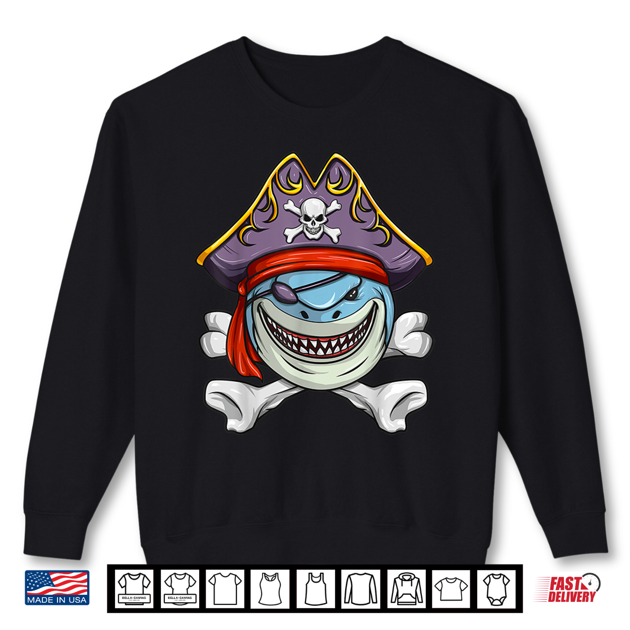 Pirate Shark Funny Cross Bones Halloween Costume Shirt Pirate Shark Funny Cross Bones Halloween Costume Shirt