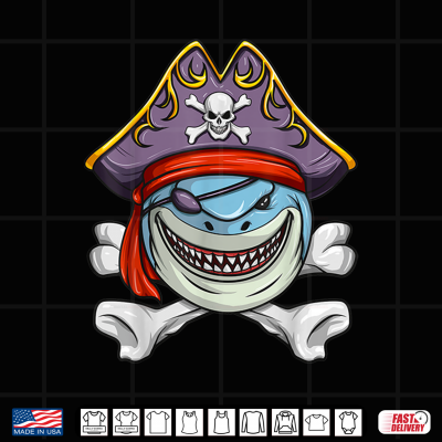 Pirate Shark Funny Cross Bones Halloween Costume Shirt 4 Design Pirate Shark Funny Cross Bones Halloween Costume Shirt 1