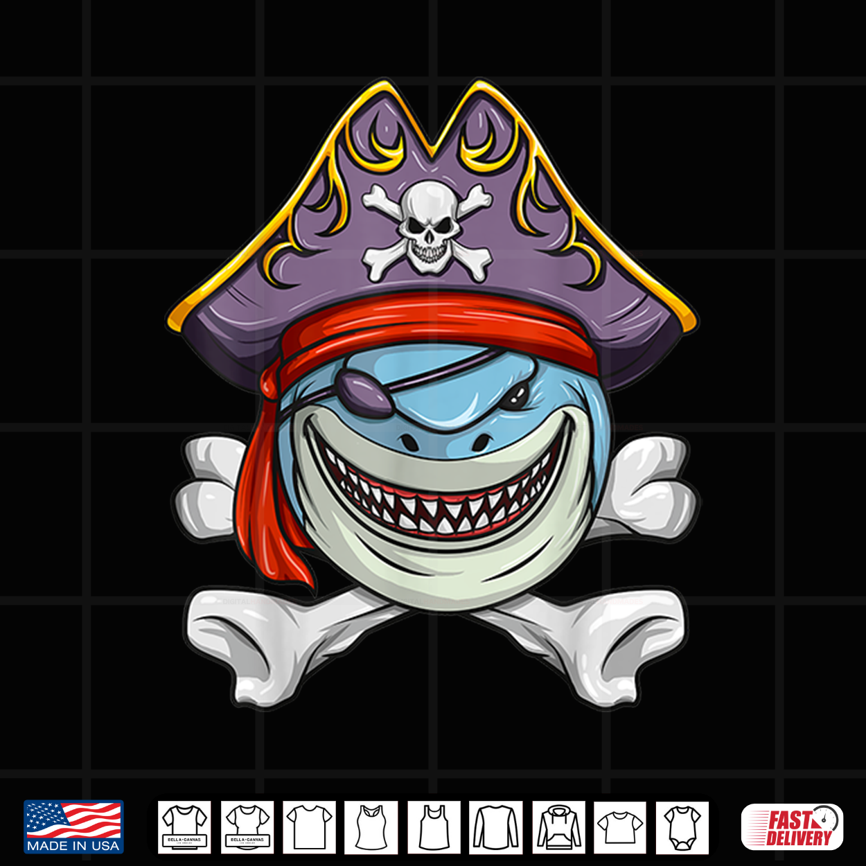 Pirate Shark Funny Cross Bones Halloween Costume Shirt Pirate Shark Funny Cross Bones Halloween Costume Shirt