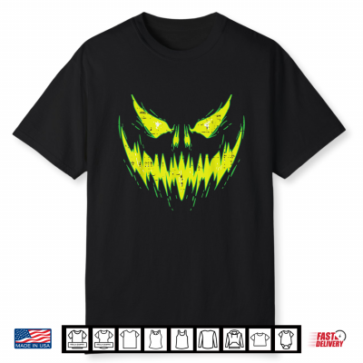 Scary Pumpkin Jack O Lantern Face Halloween Shirt