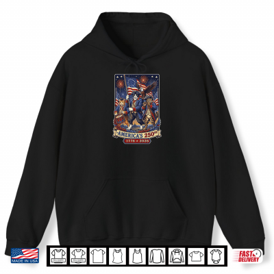 Hoodie Americas 250th Celebration Cat Patriots Tuxedo Orange Tabby Shirt
