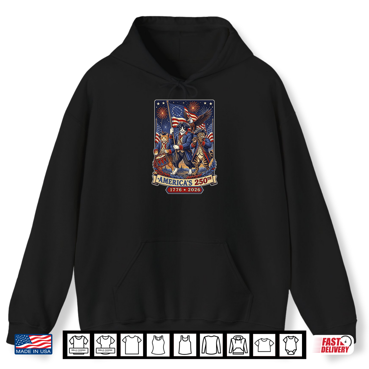 America’S 250Th Celebration Cat Patriots Tuxedo Orange Tabby Shirt
