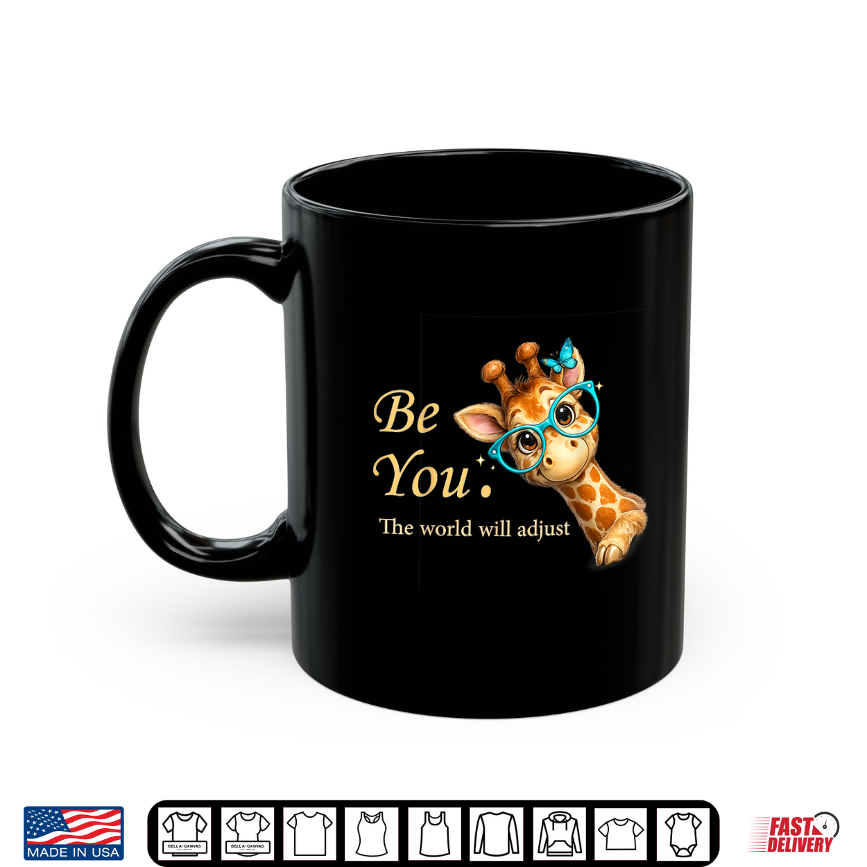 Be You The World Will Adjust Cute Giraffe Lover Glasses Shirt