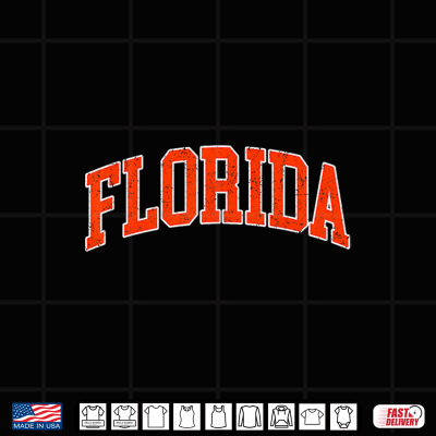 Design Florida Orange Retro Worn Fl Shirt