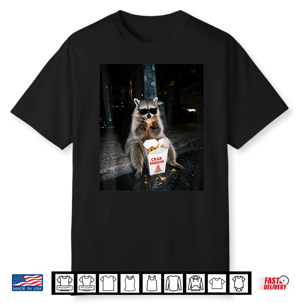 Raccoon Eating Crab Rangoon On The Street Feral Shirt Raccoon Eating Crab Rangoon On The Street Feral Shirt