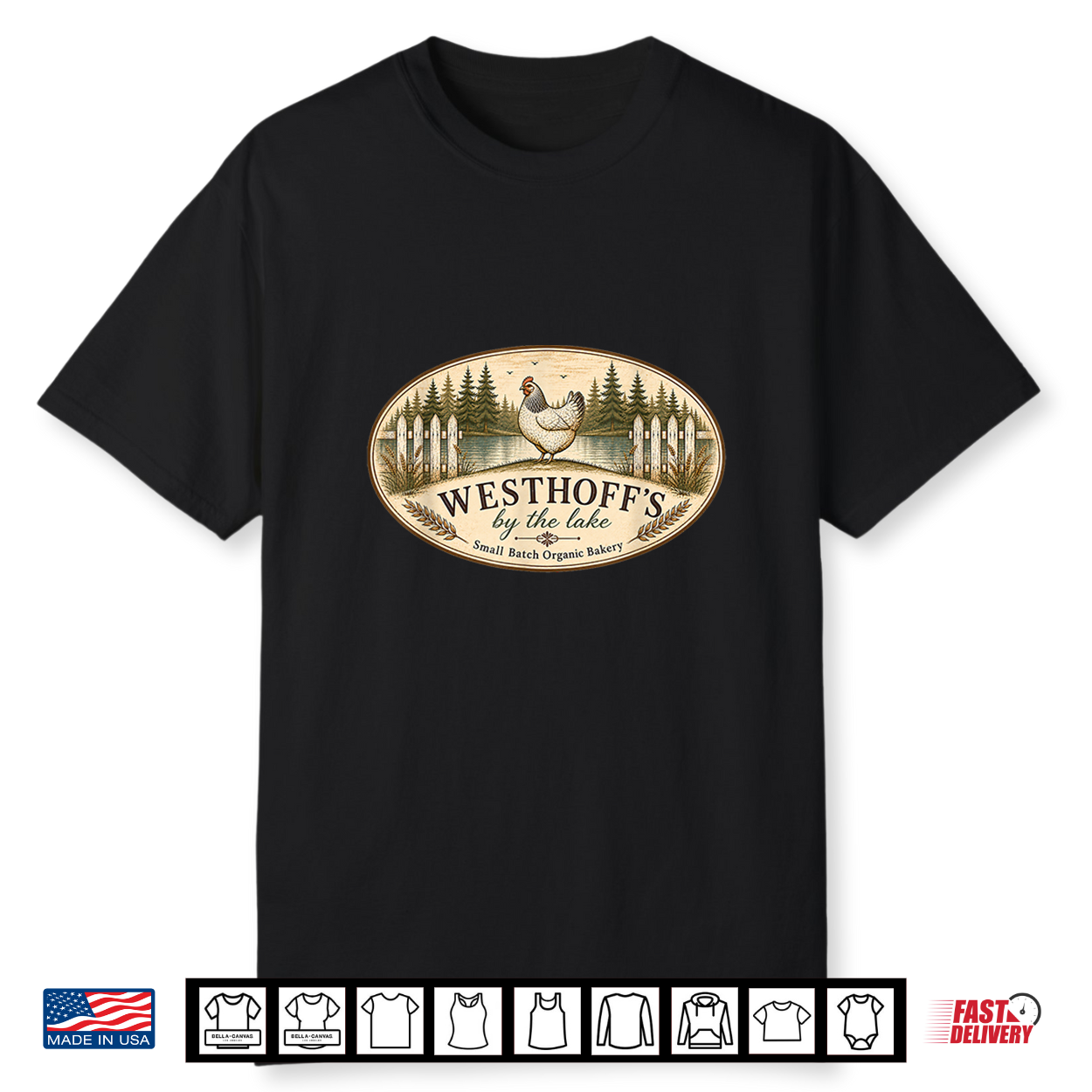 Rustic Farm Chicken Vintage Country Graphic Shirt