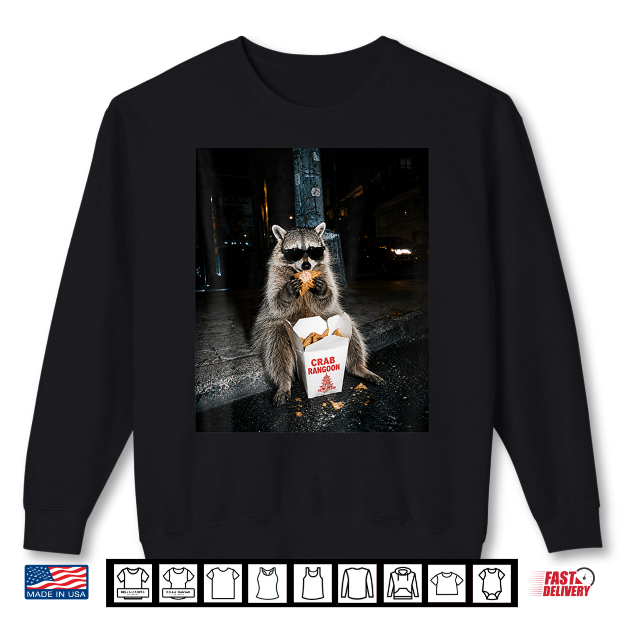 Raccoon Eating Crab Rangoon On The Street Feral Shirt Raccoon Eating Crab Rangoon On The Street Feral Shirt