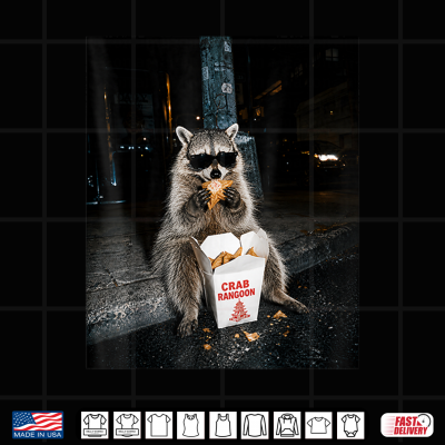 Raccoon Eating Crab Rangoon On The Street Feral Shirt 4 Design Raccoon Eating Crab Rangoon On The Street Feral Shirt