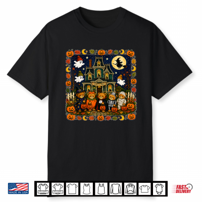 Bears Haunted House Mummy Ghost Trick Or Treat Shirt