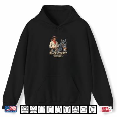 Hoodie Black Cowboy Bill Pickett Vintage Western Rodeo Legend Shirt