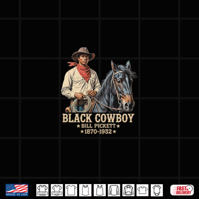 Design Black Cowboy Bill Pickett Vintage Western Rodeo Legend Shirt
