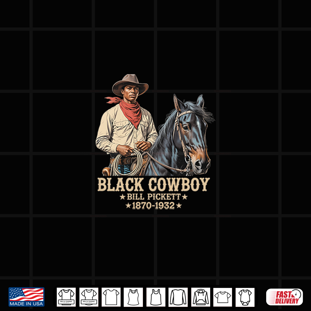 Black Cowboy Bill Pickett Vintage Western Rodeo Legend Shirt
