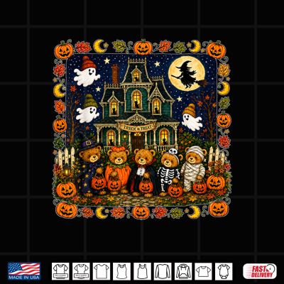 Bears Haunted House Mummy Ghost Trick Or Treat Shirt 4 Design Bears Haunted House Mummy Ghost Trick Or Treat Shirt