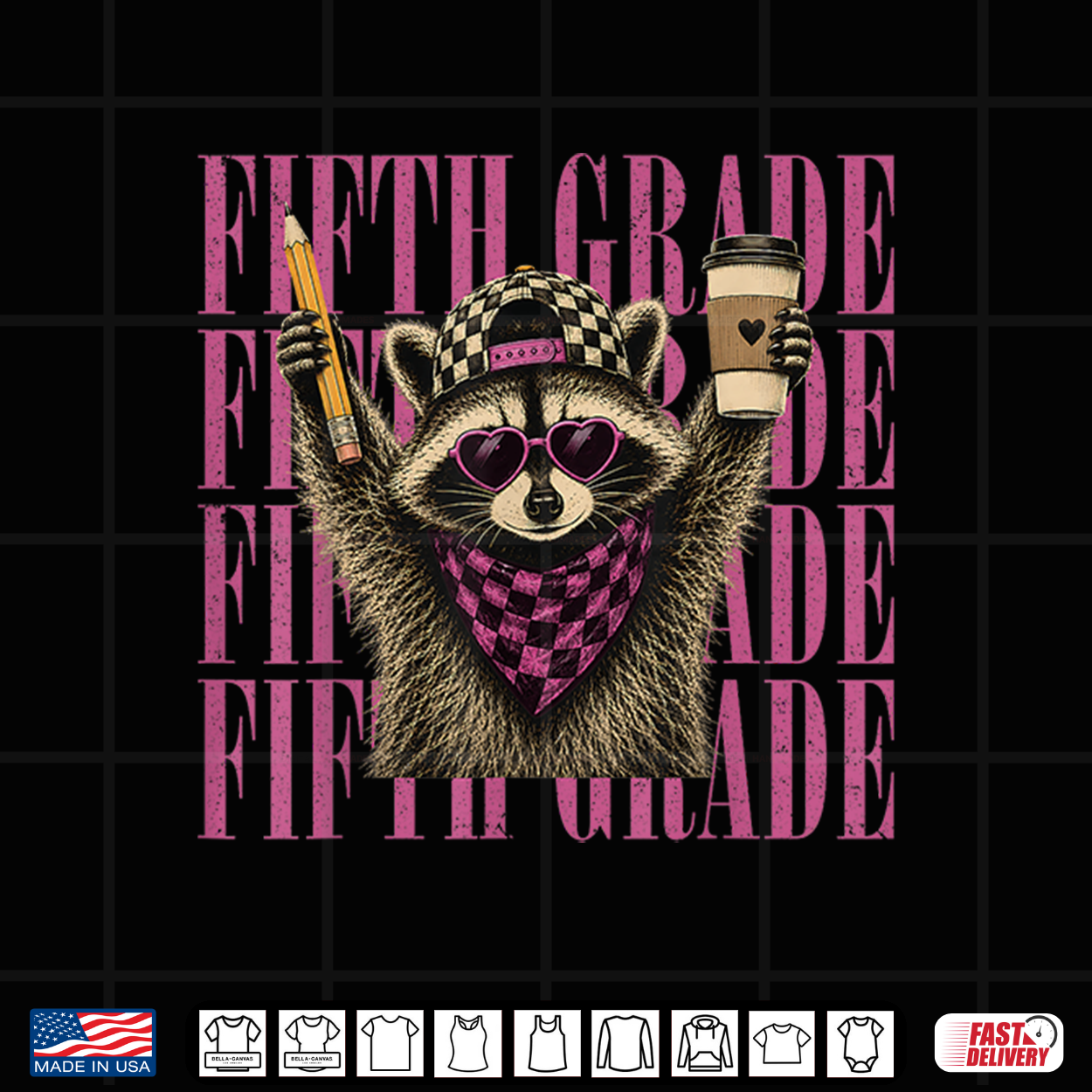 Fifth Grade Teacher Feral Raccoon Back To School Shirt