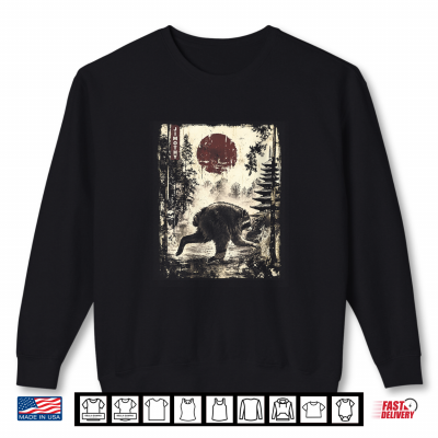 Sweatshirt Kawaii Jimothy Seattle Raccoon Cute Japanese Ukiyo e Graphic Shirt