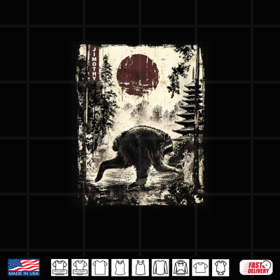 Design Kawaii Jimothy Seattle Raccoon Cute Japanese Ukiyo e Graphic Shirt