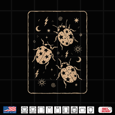 Design Ladybugs And Stars Y2K Grunge Shirt