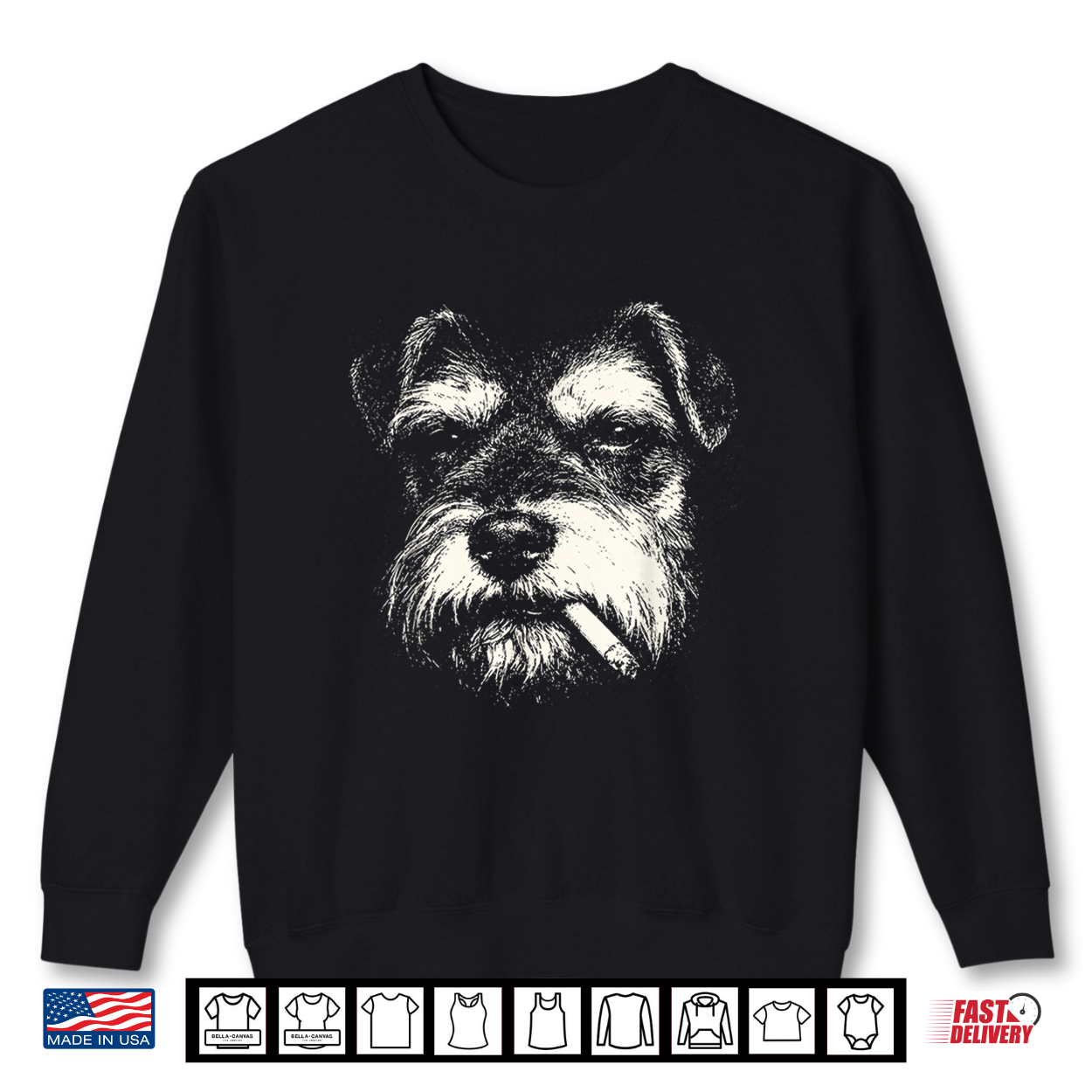 Smoking Schnauzer Dog Lover Vintage Canine Humor Shirt Smoking Schnauzer Dog Lover Vintage Canine Humor Shirt