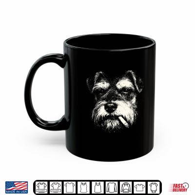 Smoking Schnauzer Dog Lover Vintage Canine Humor Shirt 3 Mug Smoking Schnauzer Dog Lover Vintage Canine Humor Shirt