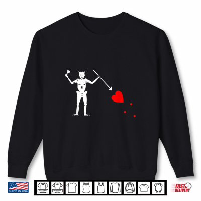 Sweatshirt Blackbeard Pirate Flag Jolly Roger Skeleton Halloween Shirt