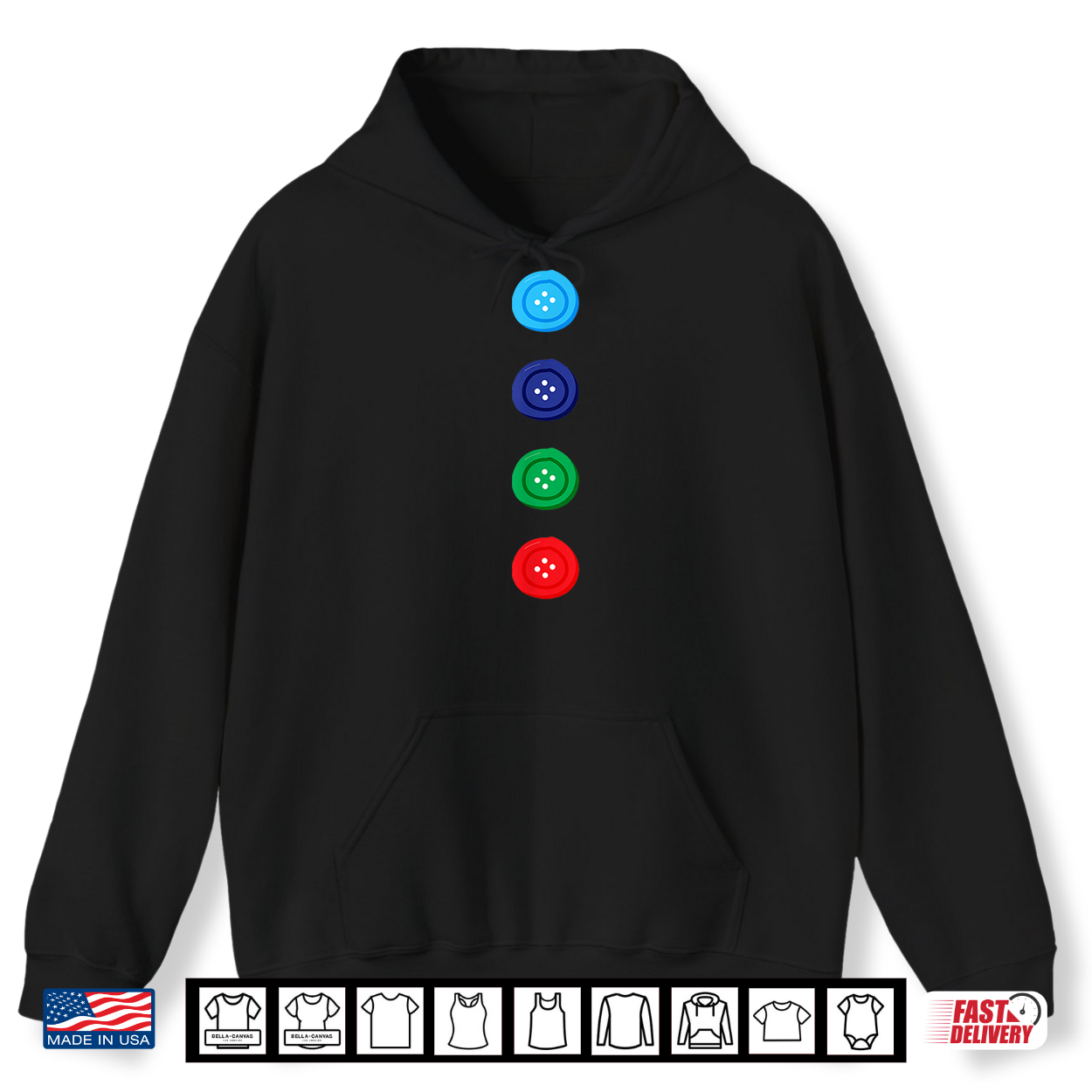 Four Groovy Buttons Blue Cat Funny Halloween Costume Shirt