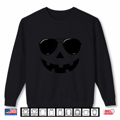 Sweatshirt Funny Jack O Lantern Face Pumpkin Halloween Costume Men Boys Shirt