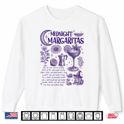 Sweatshirt Funny Midnight Witch Margaritas Halloween Magical Cocktails Shirt