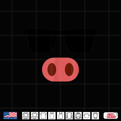 Design Funny Pink Pig Face Cool Sunglasses Cute Halloween Costume Shirt