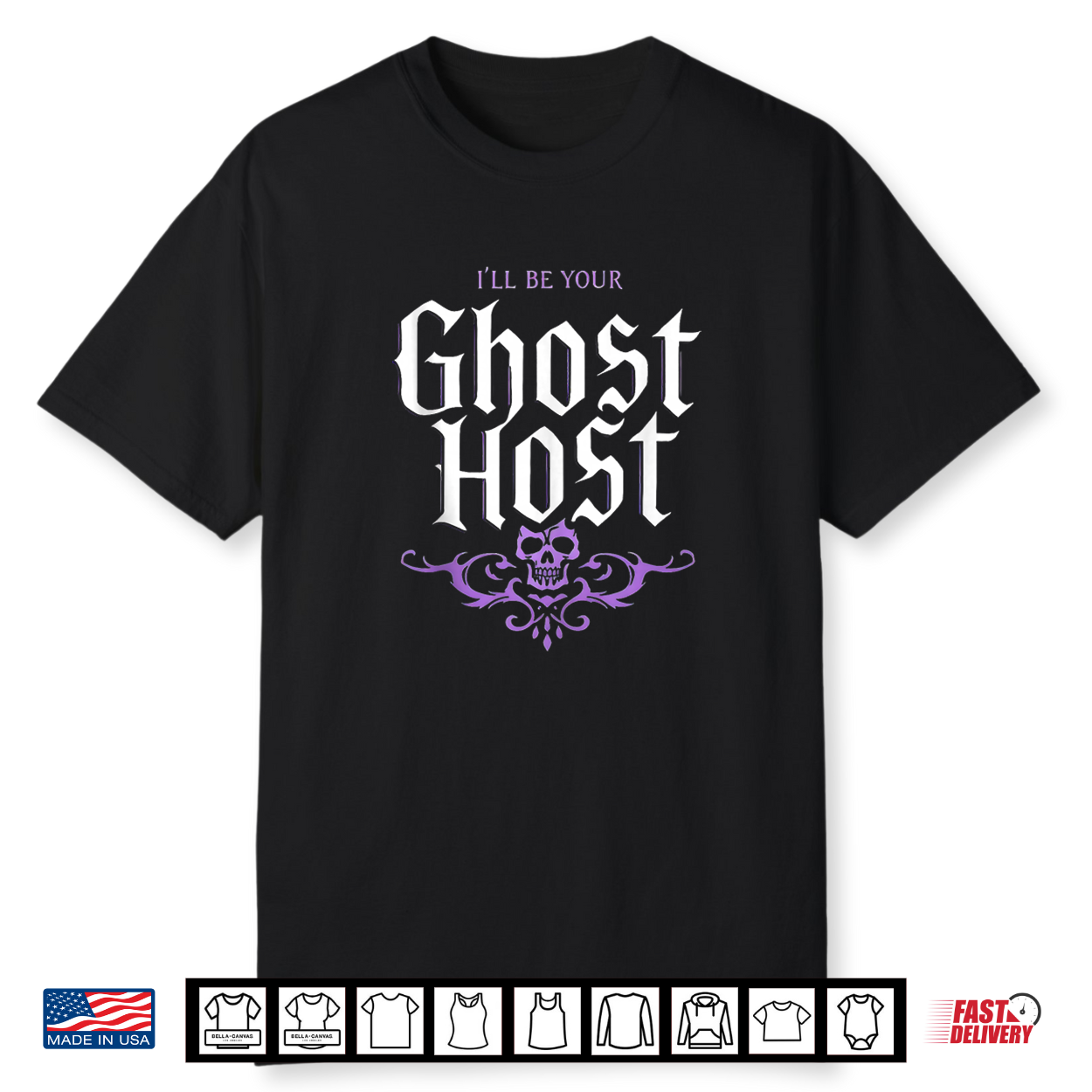 I’Ll Be Your Ghost Host Haunted Mansion Skull Halloween Vibe Shirt I’Ll Be Your Ghost Host Haunted Mansion Skull Halloween Vibe Shirt